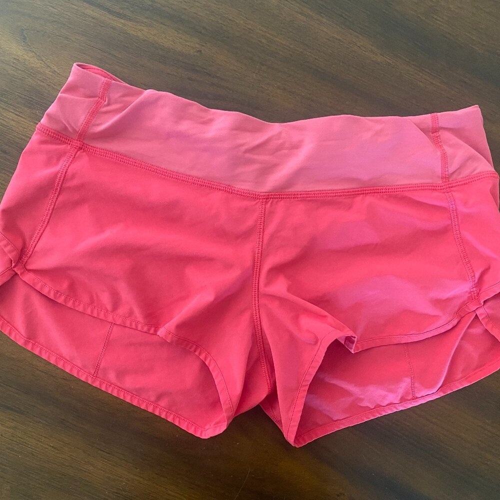 Lululemon speed up low-rise shorts 2.5" size 6, pink